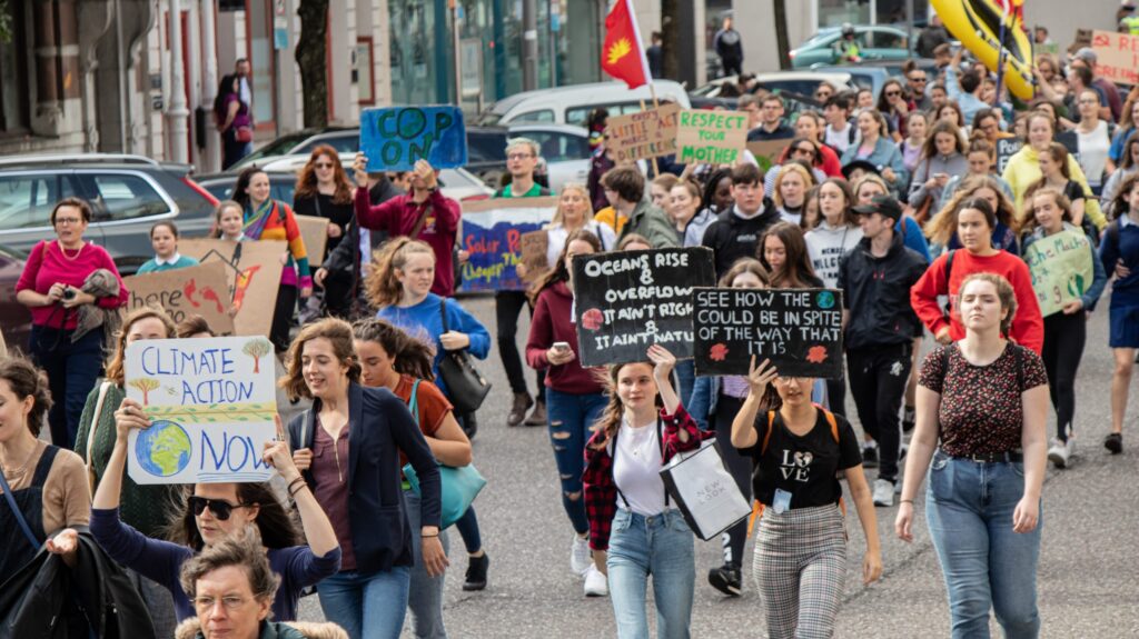 People protesting over climate change