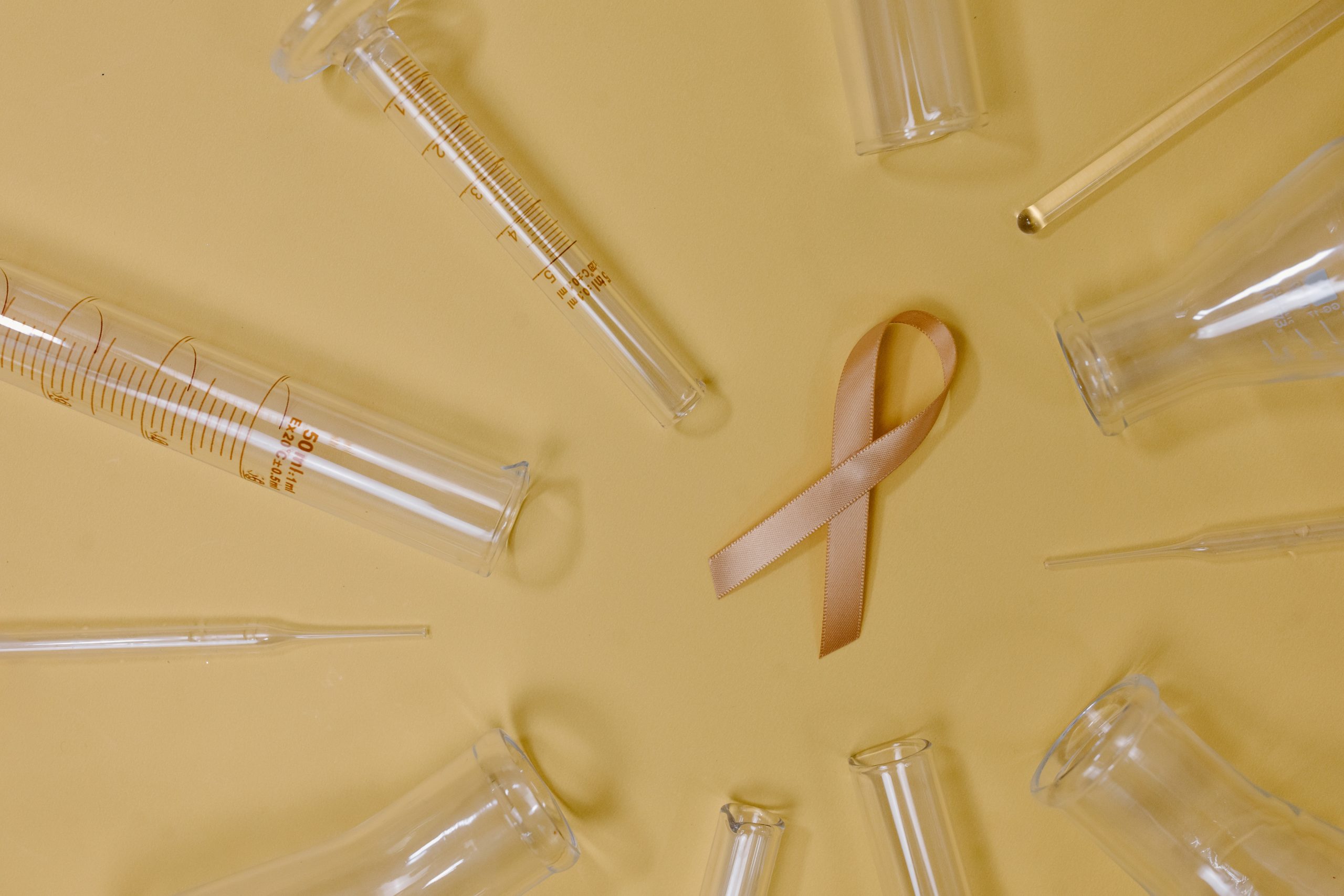 medical lab equipment and a ribbon