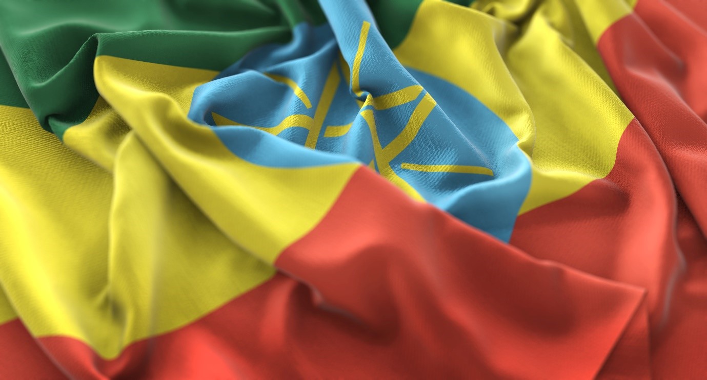 Ethiopian flag ruffled